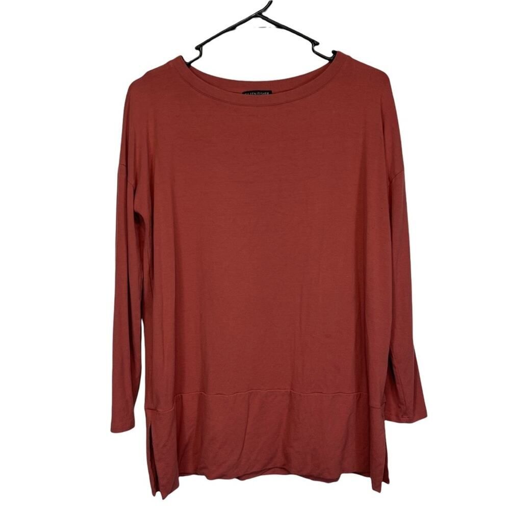 Eileen Fisher Salmon Long Sleeved Viscose + Lyrca Tunic Size Woman's XS